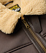 FAUX SHEARLING AVIATOR JACKET (Dark Brown)