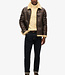 FAUX SHEARLING AVIATOR JACKET (Dark Brown)