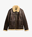 FAUX SHEARLING AVIATOR JACKET (Dark Brown)