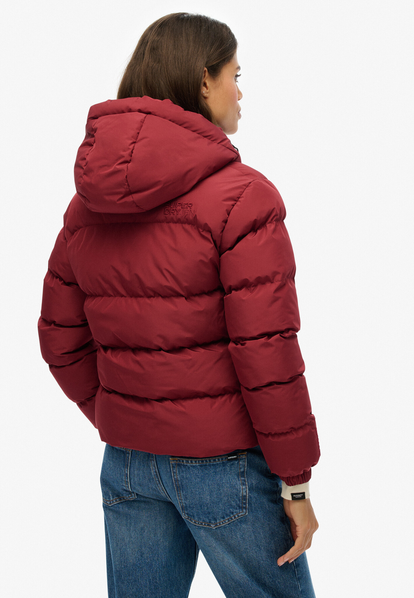 HOODED SPORTS PUFFER JACKET (Shanton Red)