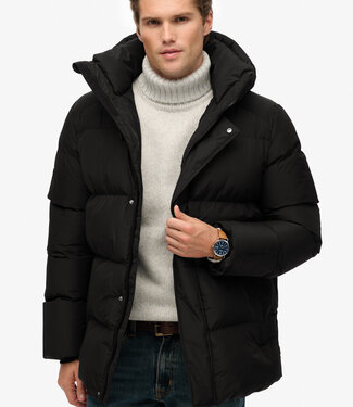 Superdry HOODED 5 BATTLE SPORTS PUFFER JACKET (Black)