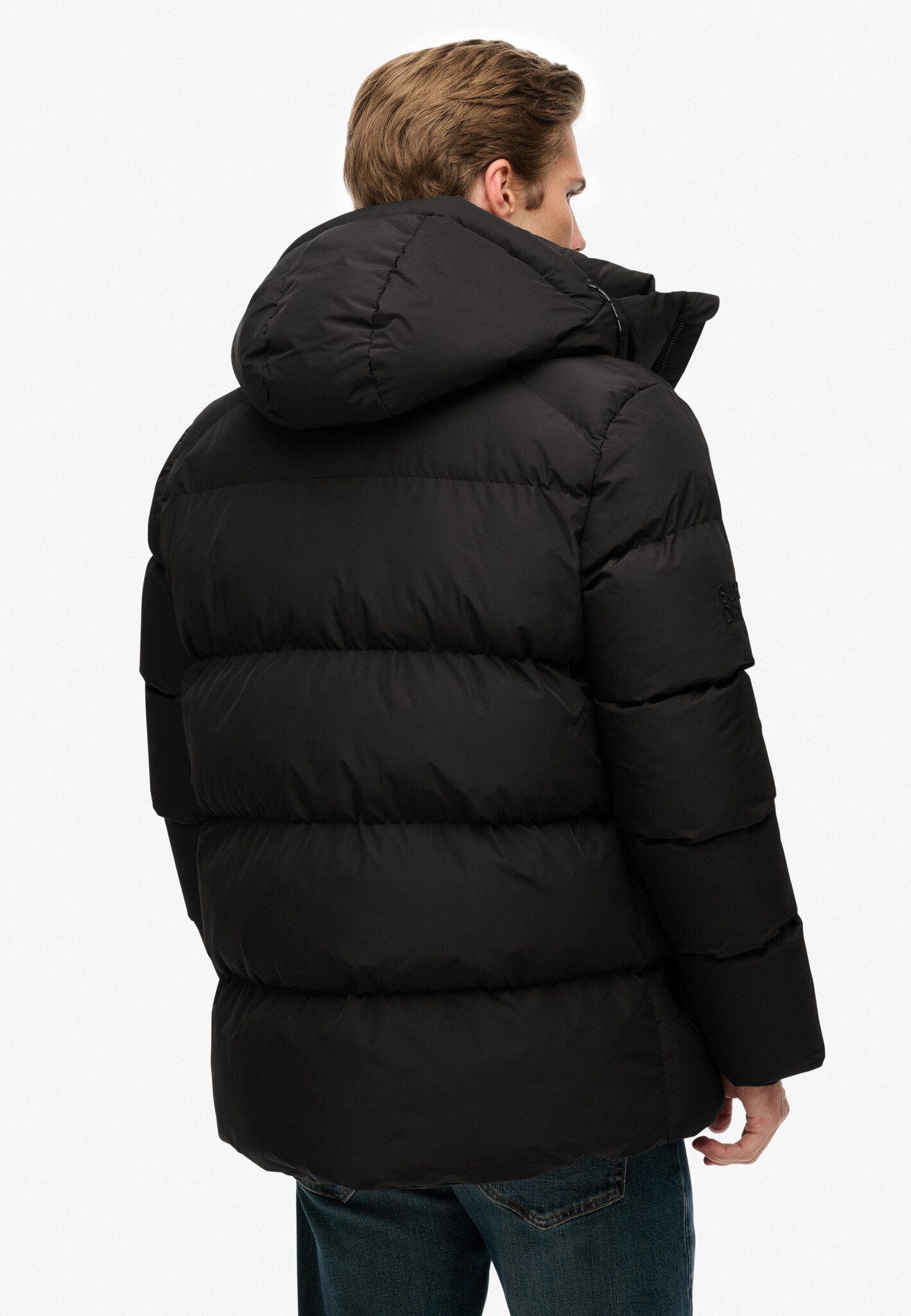 HOODED 5 BATTLE SPORTS PUFFER JACKET (Black)