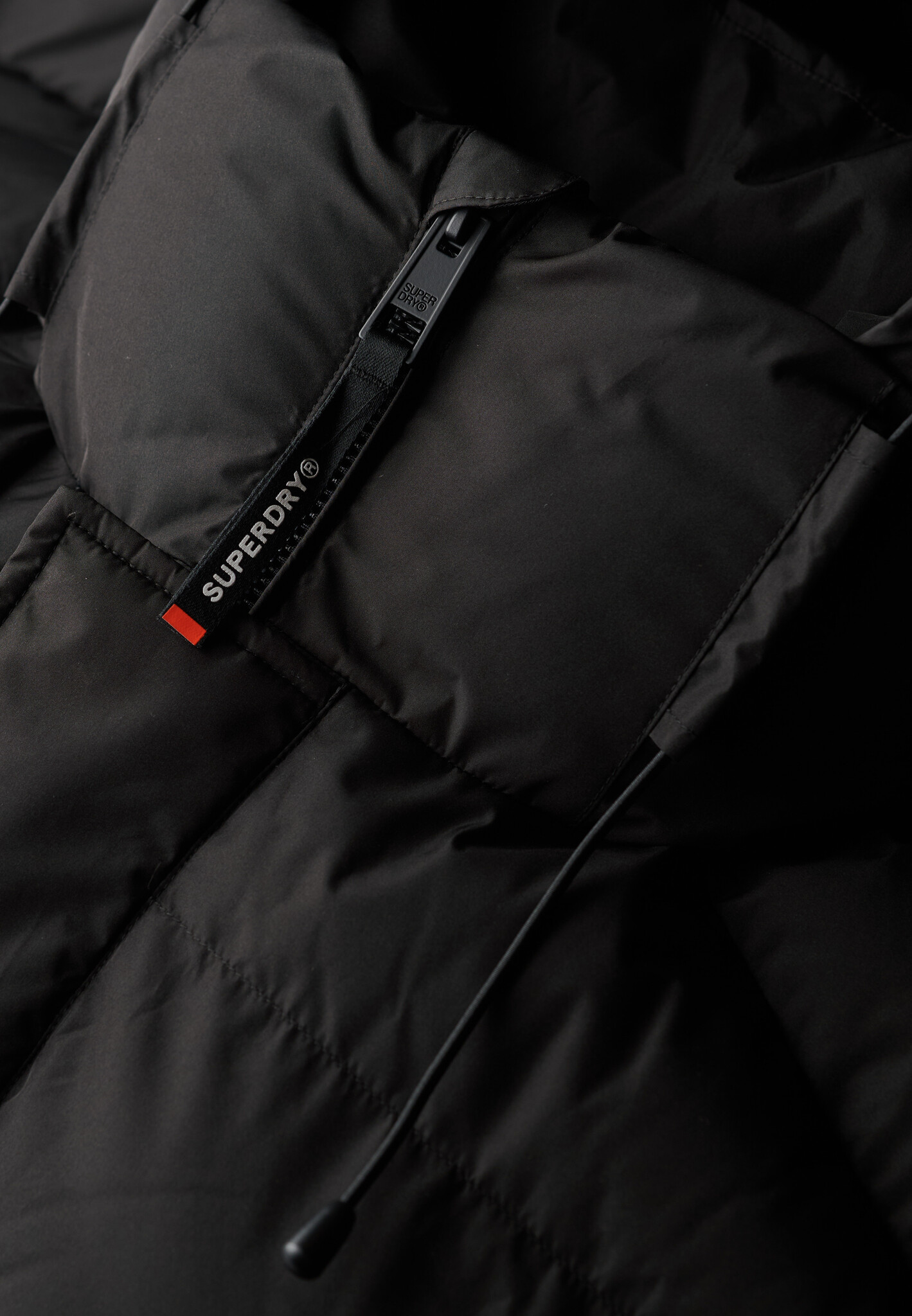 HOODED 5 BATTLE SPORTS PUFFER JACKET (Black)