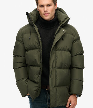 Superdry HOODED 5 BATTLE SPORTS PUFFER JACKET (Army Khaki)
