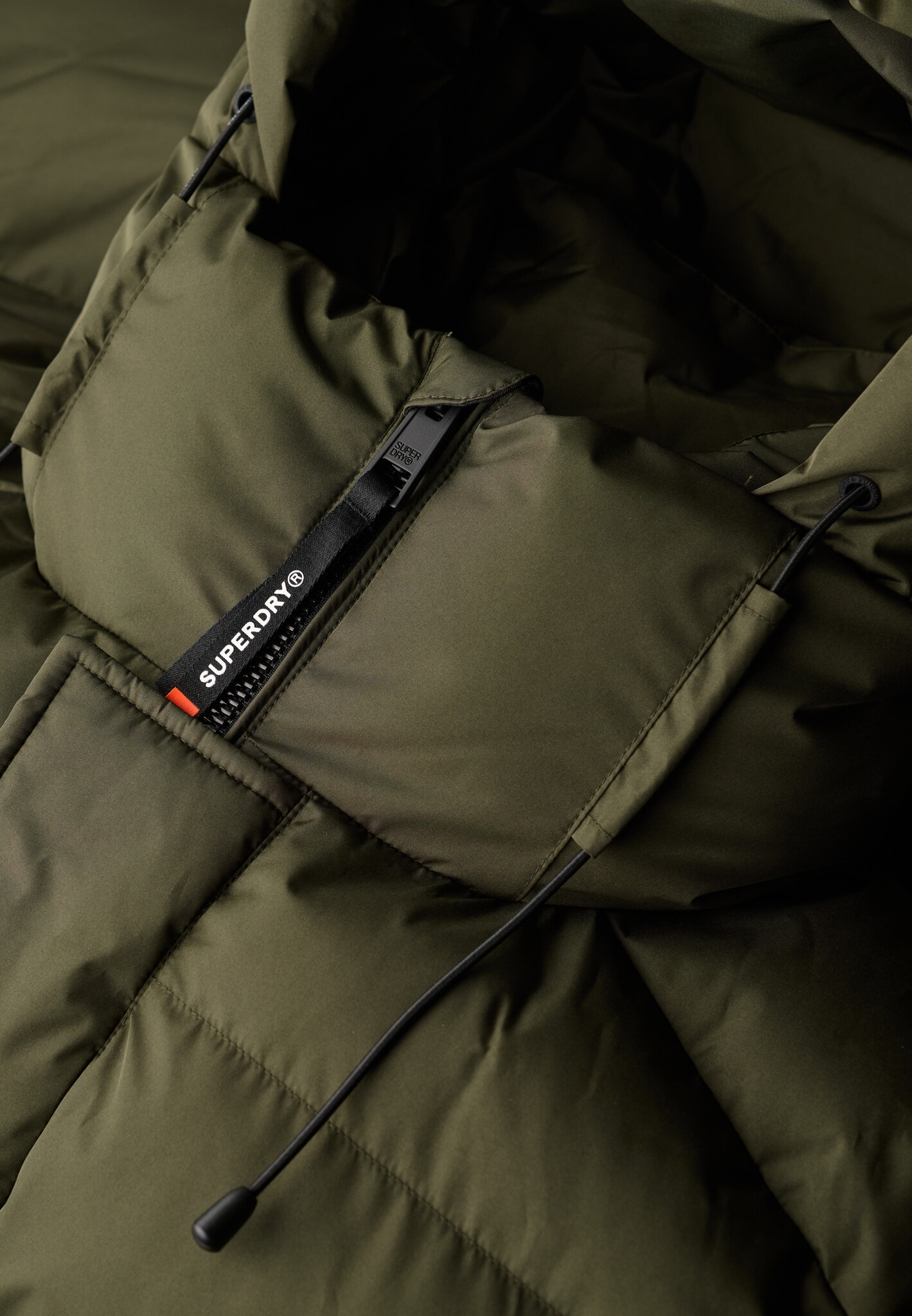 HOODED 5 BATTLE SPORTS PUFFER JACKET (Army Khaki)