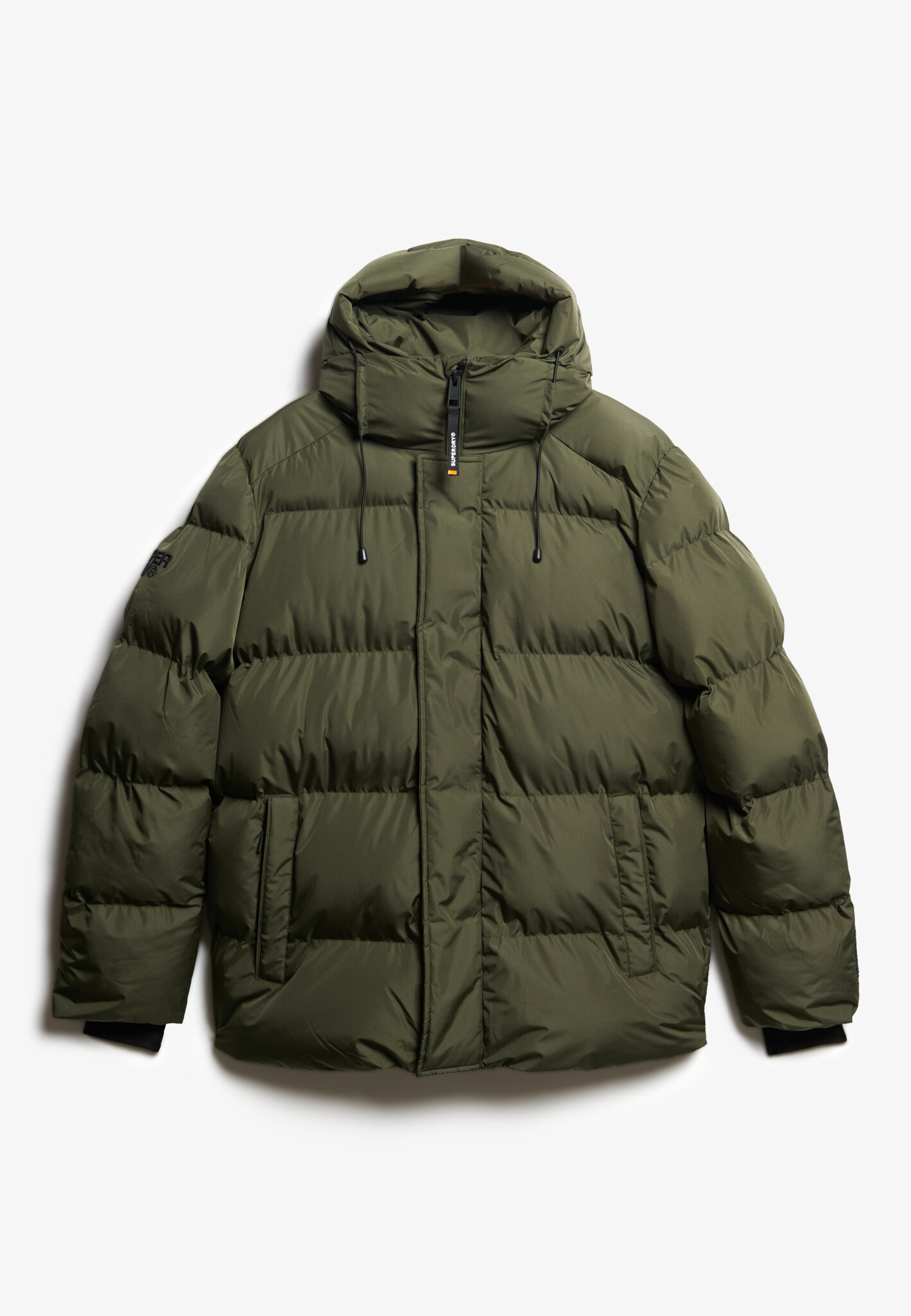 HOODED 5 BATTLE SPORTS PUFFER JACKET (Army Khaki)