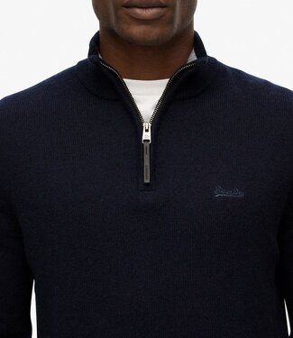 Superdry WOOL BLEND HALF ZIP JUMPER (Charred Navy Marl)