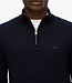 WOOL BLEND HALF ZIP JUMPER (Charred Navy Marl)