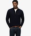 WOOL BLEND HALF ZIP JUMPER (Charred Navy Marl)