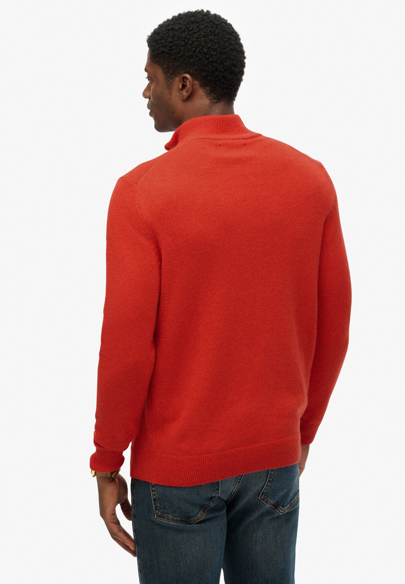 WOOL BLEND HALF ZIP JUMPER (Vermillon Orage Marl)