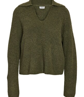 NOISY MAY NMNELLA L/S POLO WIDE SLEEVE KNIT (Kalameta/Melange)