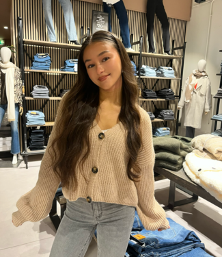 JULIETTE - Cozy Cardiguan  (Light Brown)