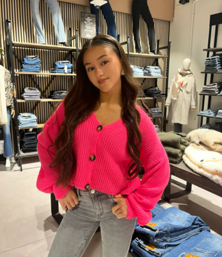 JULIETTE - Cozy Cardiguan  (Fluo Pink)