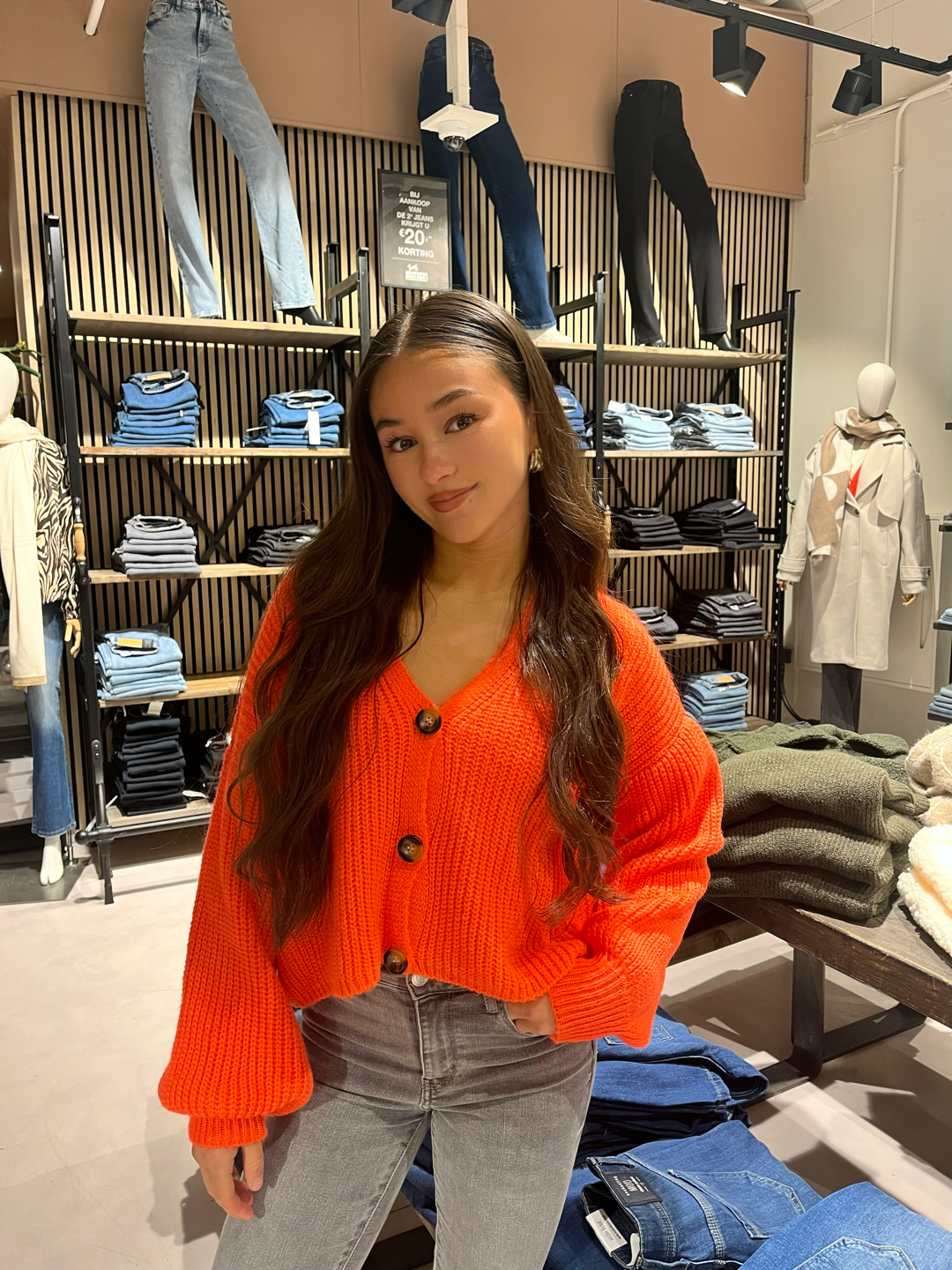 JULIETTE - Cozy Cardiguan  (Fluo Orange)