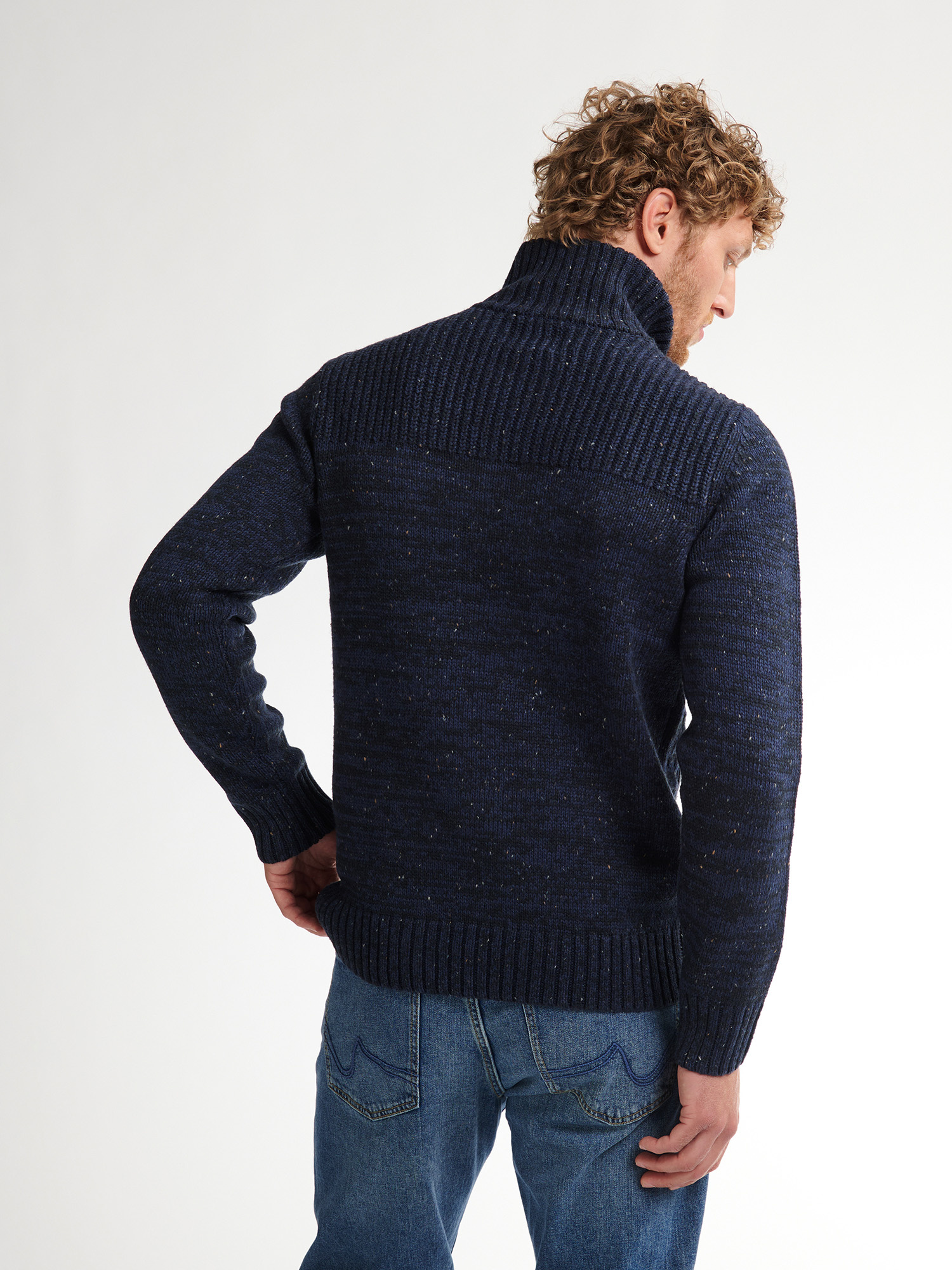 M-3050-KWC211 Men Knitwear Collar  (Deep Capri 5090)