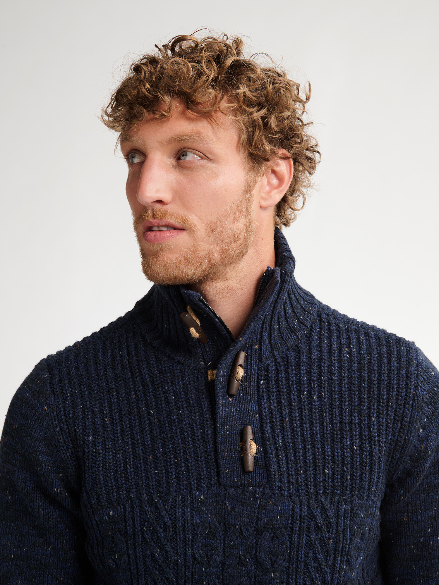 M-3050-KWC211 Men Knitwear Collar  (Deep Capri 5090)