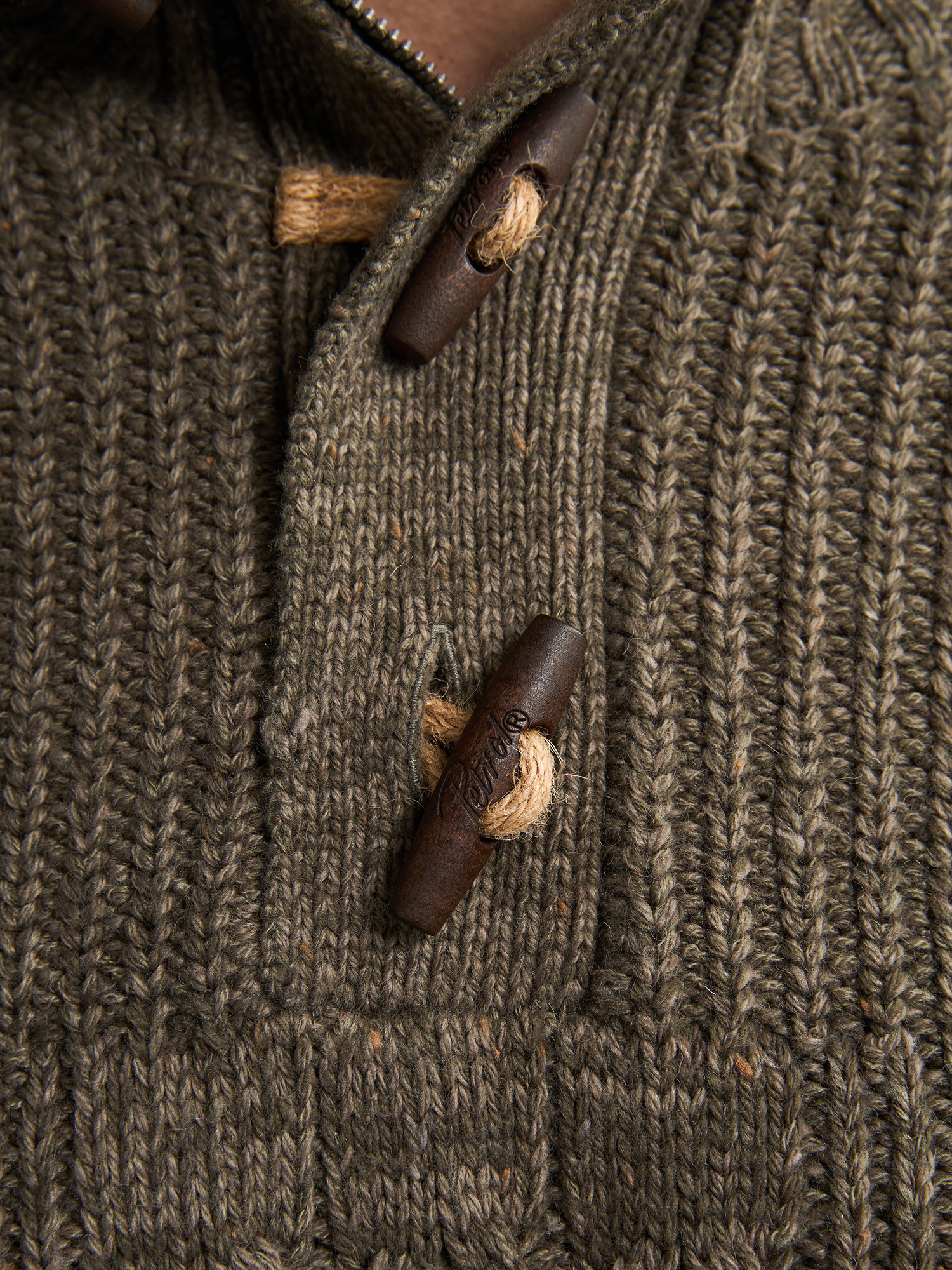 M-3050-KWC211 Men Knitwear Collar  (Mossy Stone 6174)