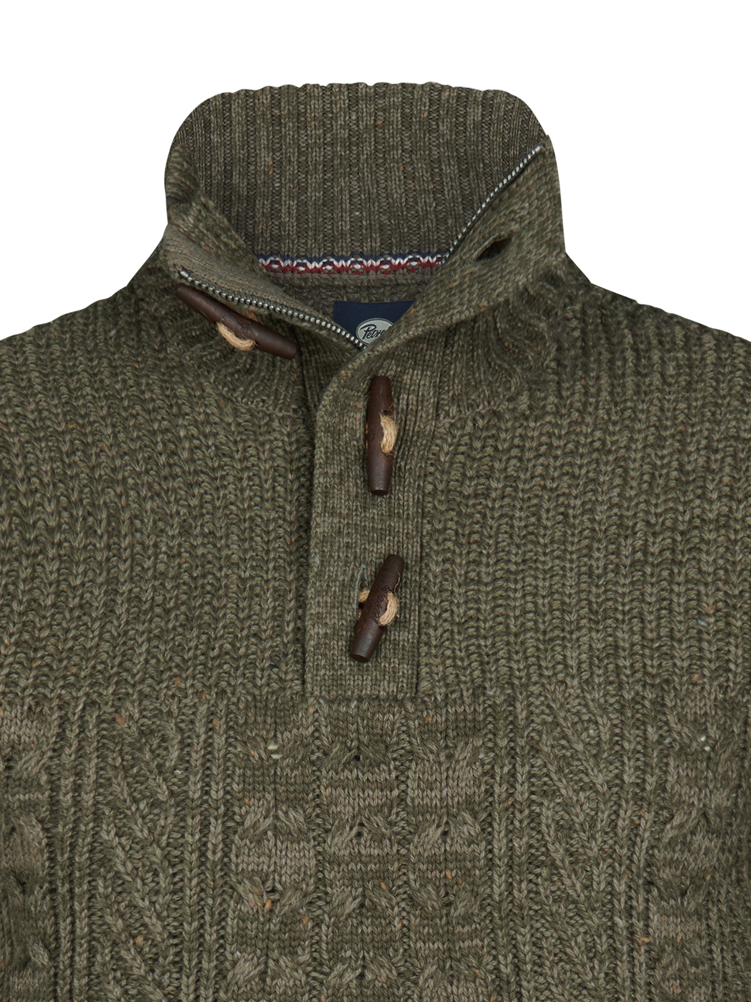 M-3050-KWC211 Men Knitwear Collar  (Mossy Stone 6174)