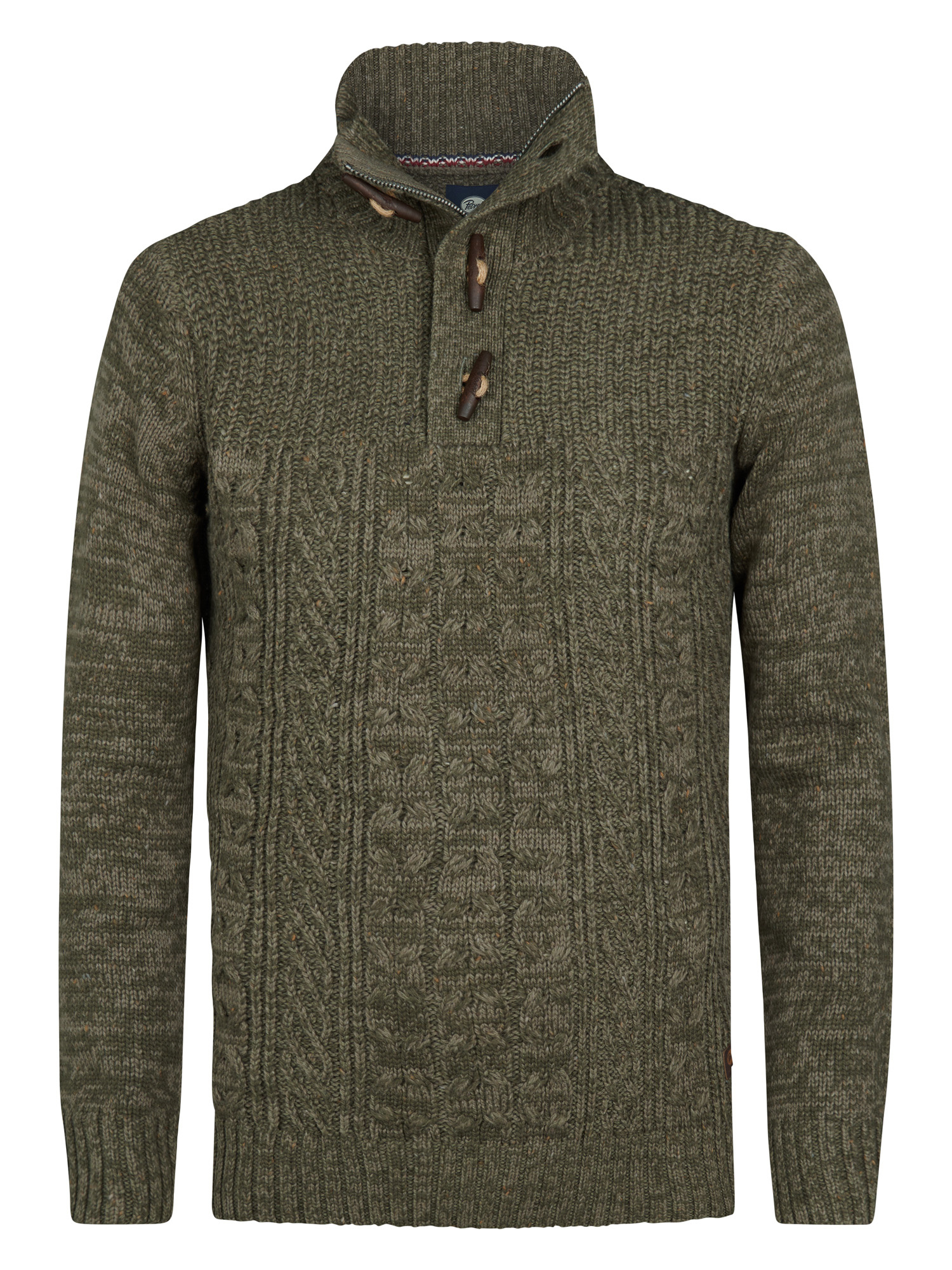 M-3050-KWC211 Men Knitwear Collar  (Mossy Stone 6174)