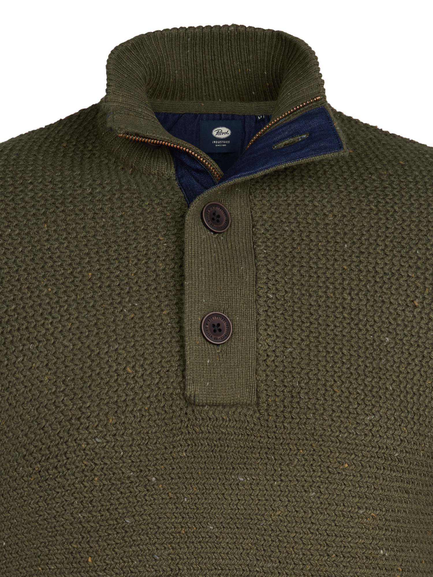 M-3050-KWC226 Men Knitwear Collar (Army Green 6088)