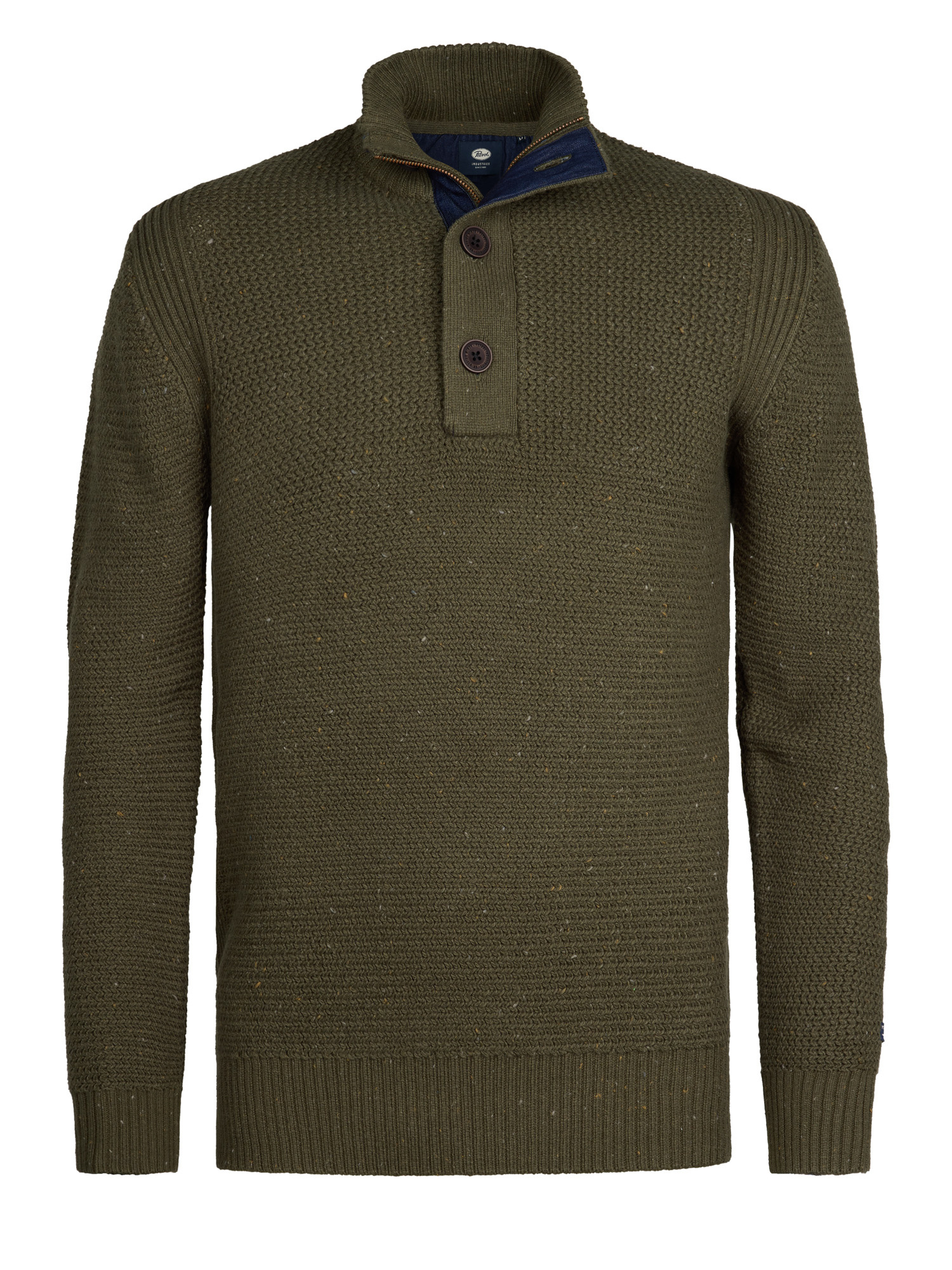 M-3050-KWC226 Men Knitwear Collar (Army Green 6088)