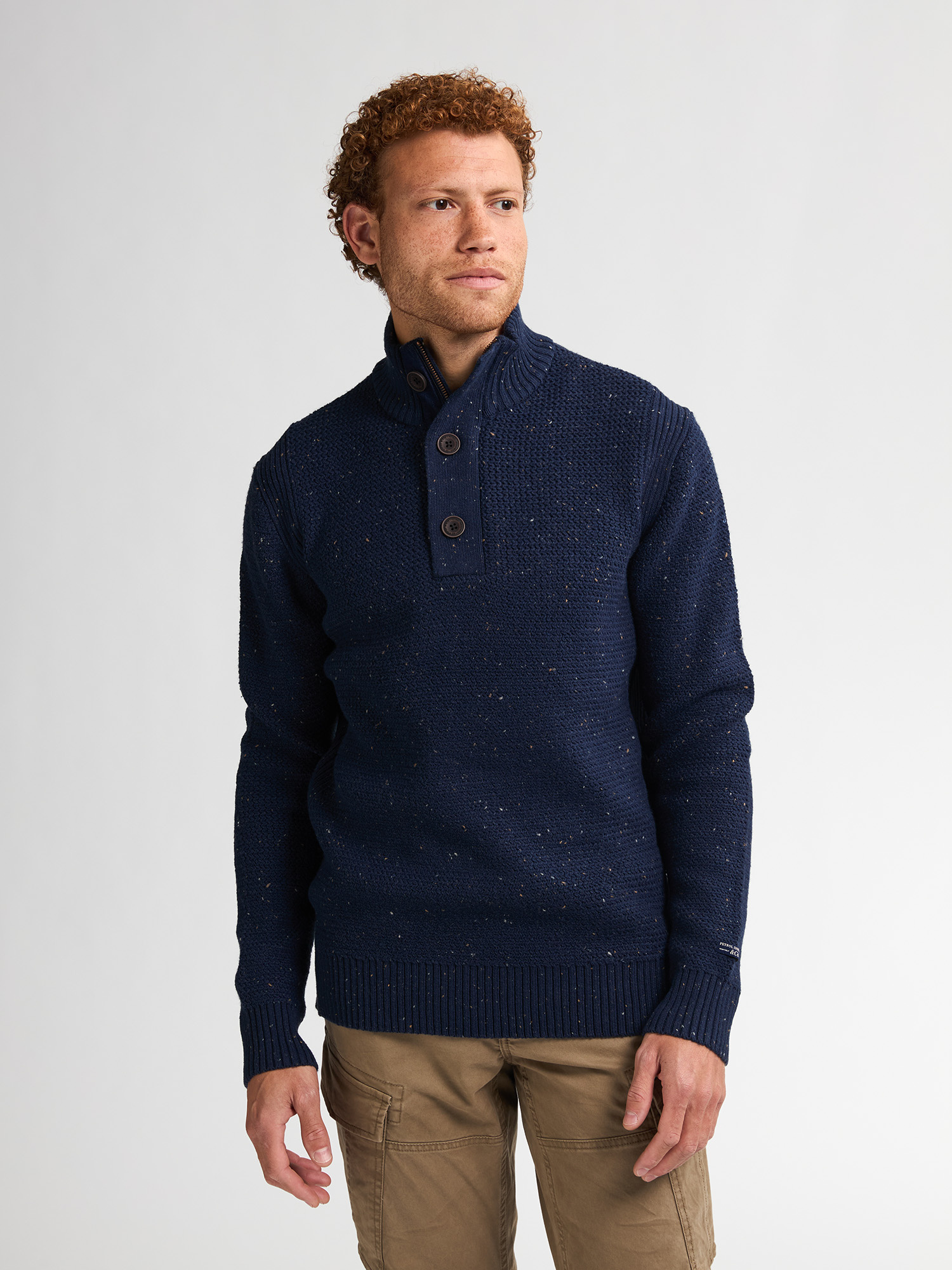 M-3050-KWC226 Men Knitwear Collar (Deep Capri 5090)