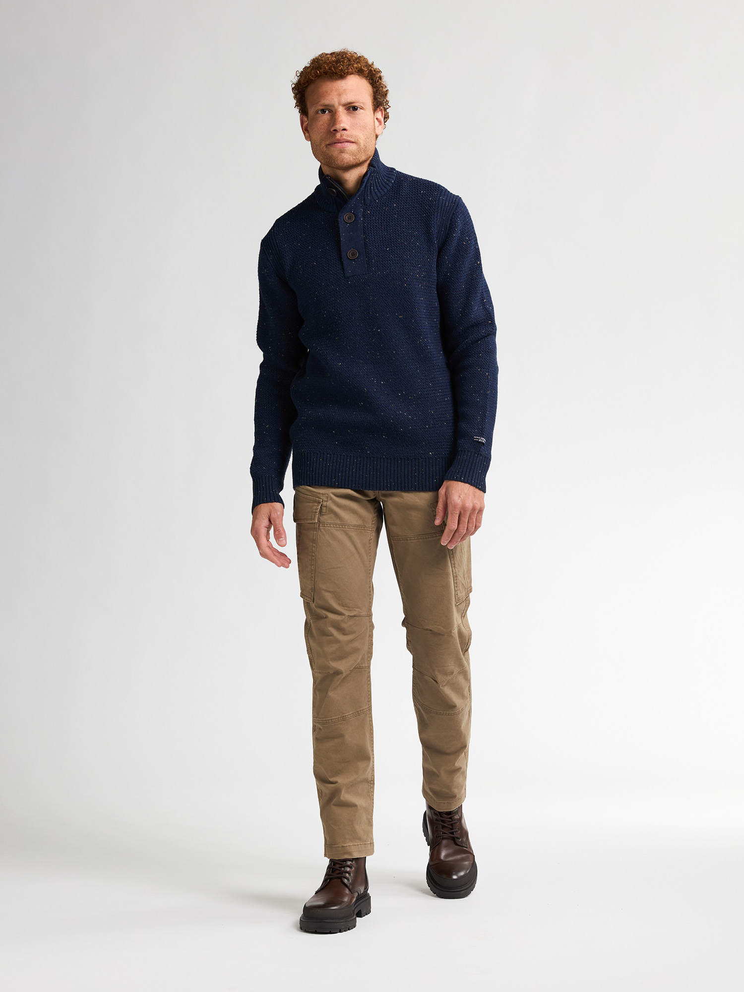 M-3050-KWC226 Men Knitwear Collar (Deep Capri 5090)