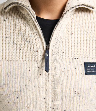 Petrol Industries M-3050-KWC283 Men Knitwear Collar Cardigan (Antique White Melee 0009)