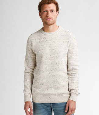 Petrol Industries M-3050-KWR222 Men Knitwear Round Neck Basic (Antique White Melee 0009)