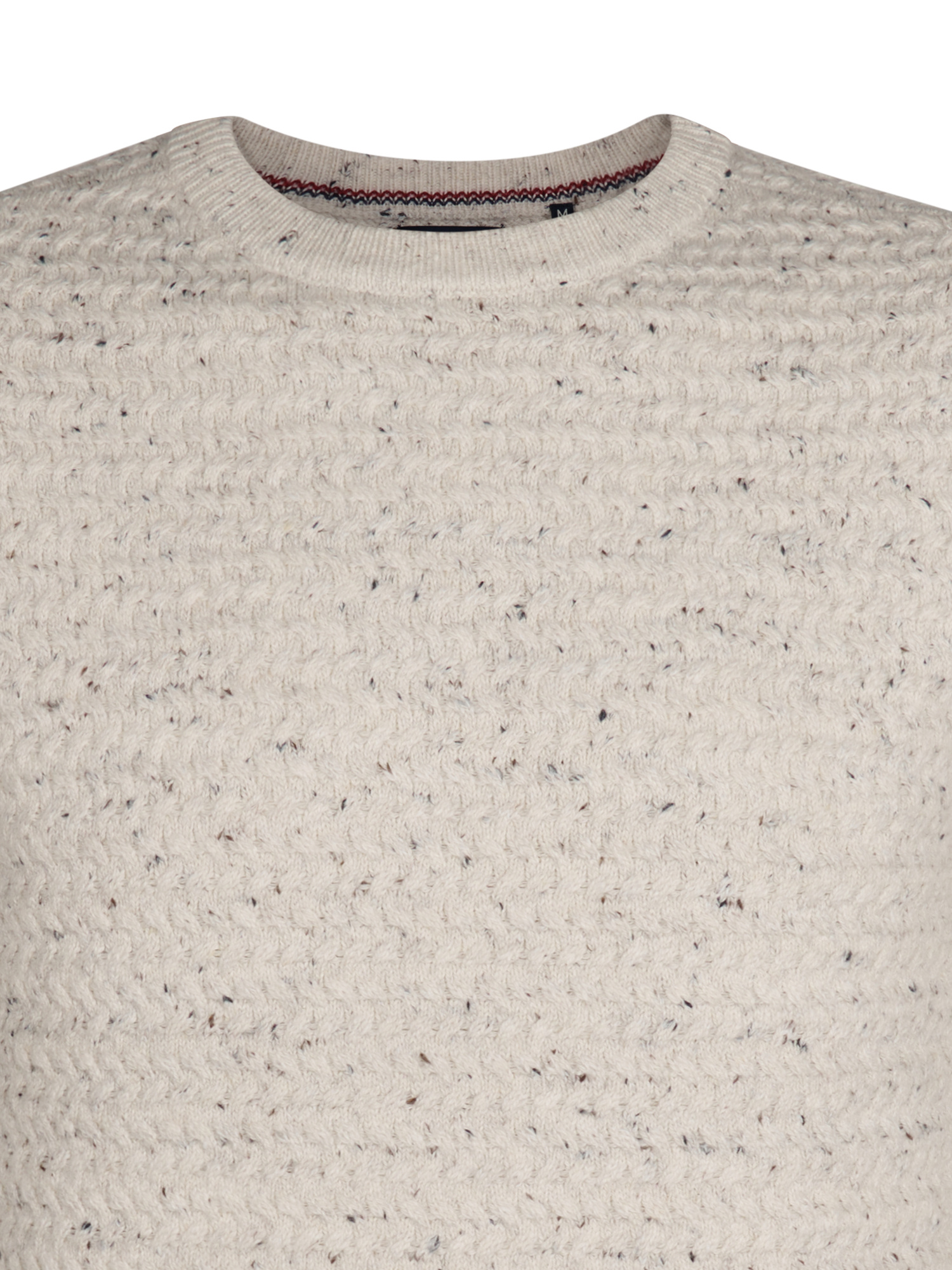 M-3050-KWR222 Men Knitwear Round Neck Basic (Antique White Melee 0009)