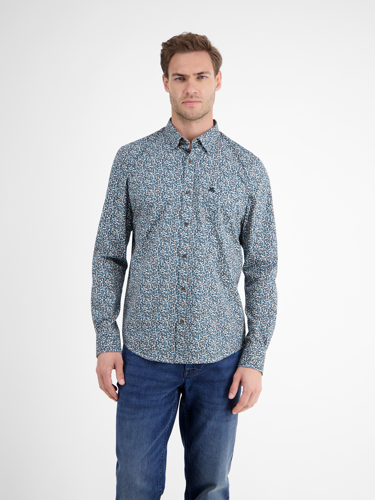 2591453 HEMD 1/1 ARM (429 Fjord Blue)