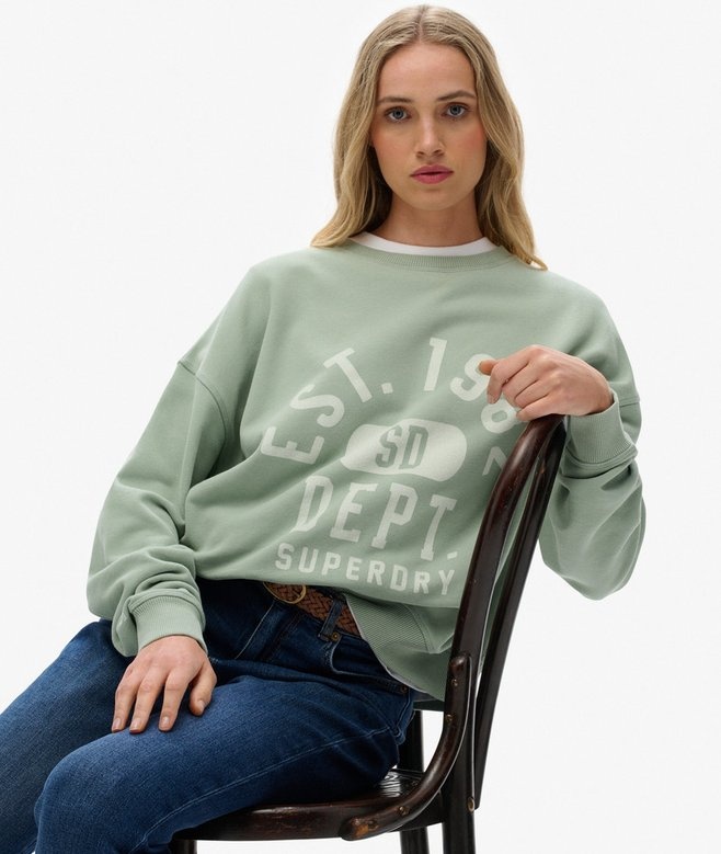 ATH ESS GRAPHIC RELAXED CREW (Light Jade)