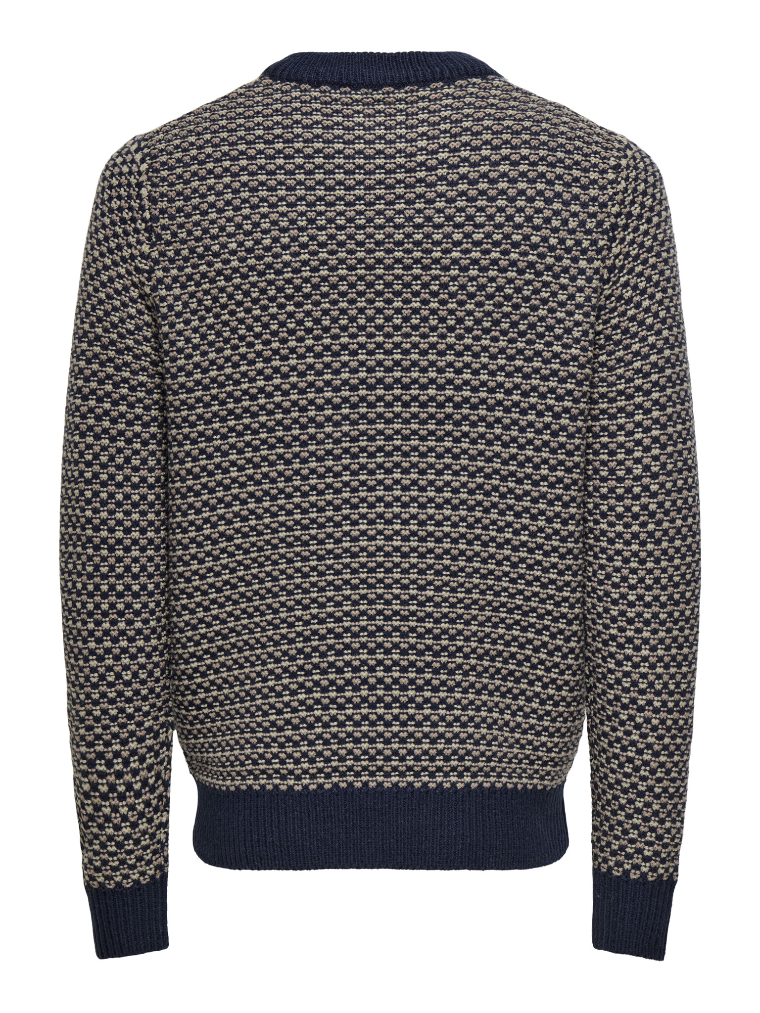 ONSMUSA REG 3 STRUC CREW KNIT NAVY BLAZER DESERT TAU