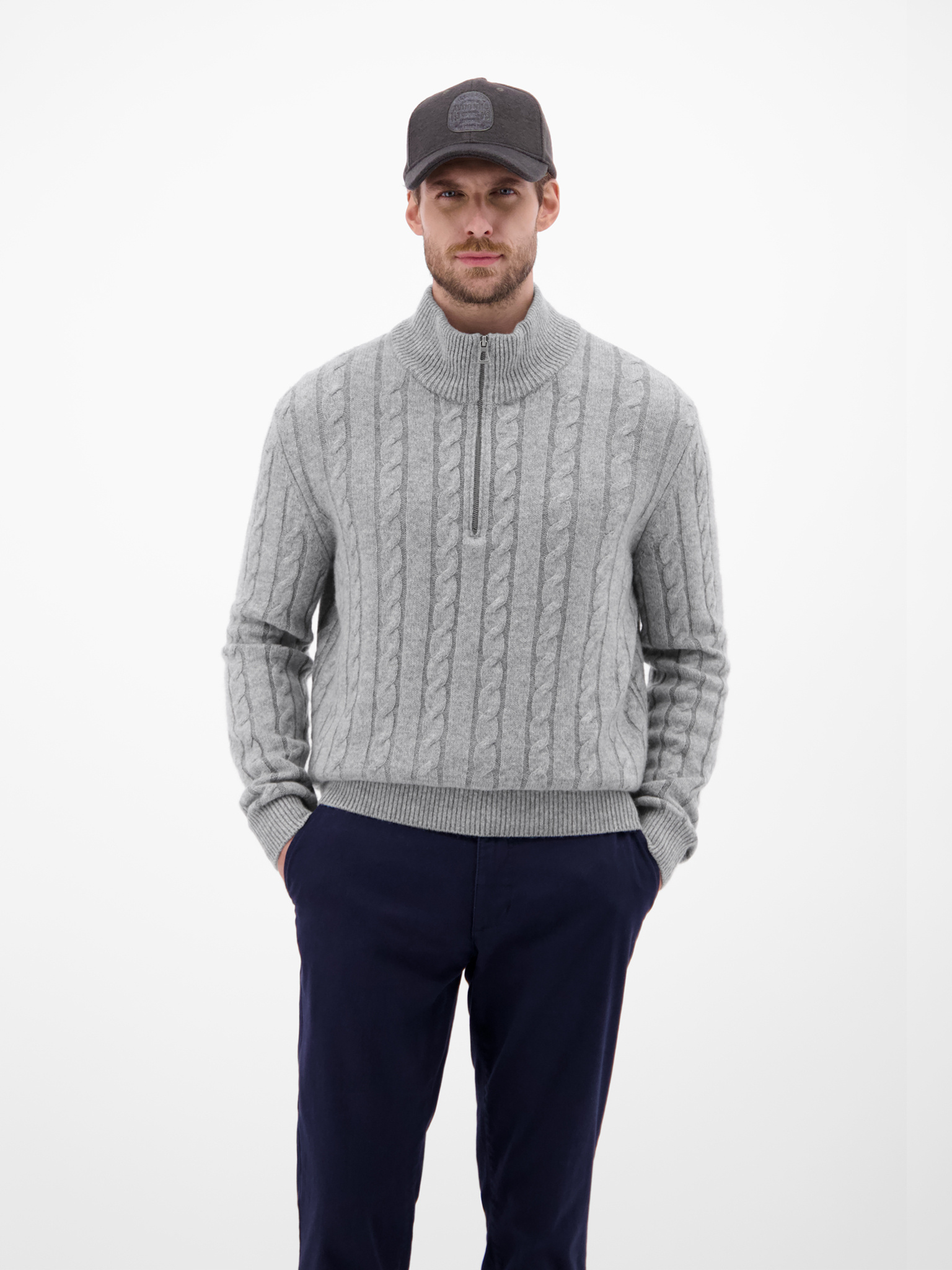 25N5463 CASHEMIRE SWEATER (259 PLATINUM GREY)
