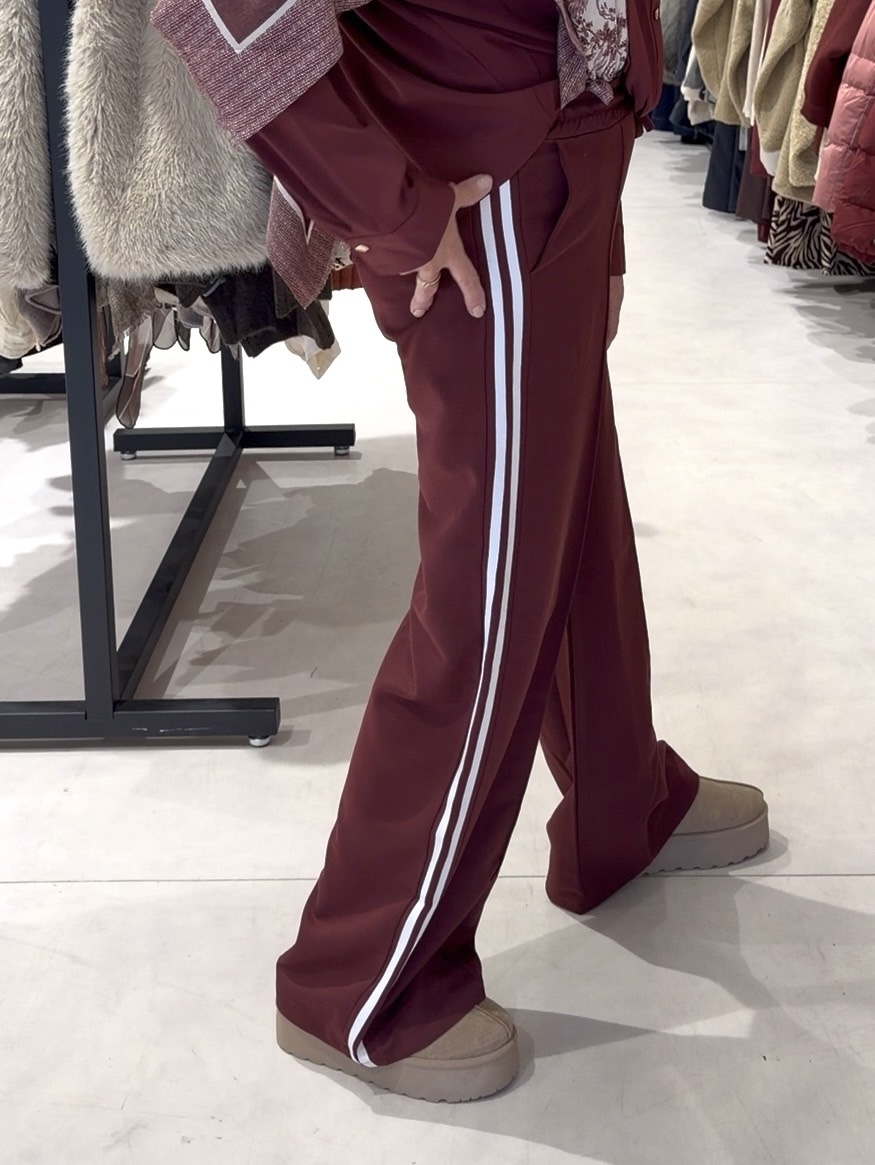MAXIME Stripes Pants (Burgundy)