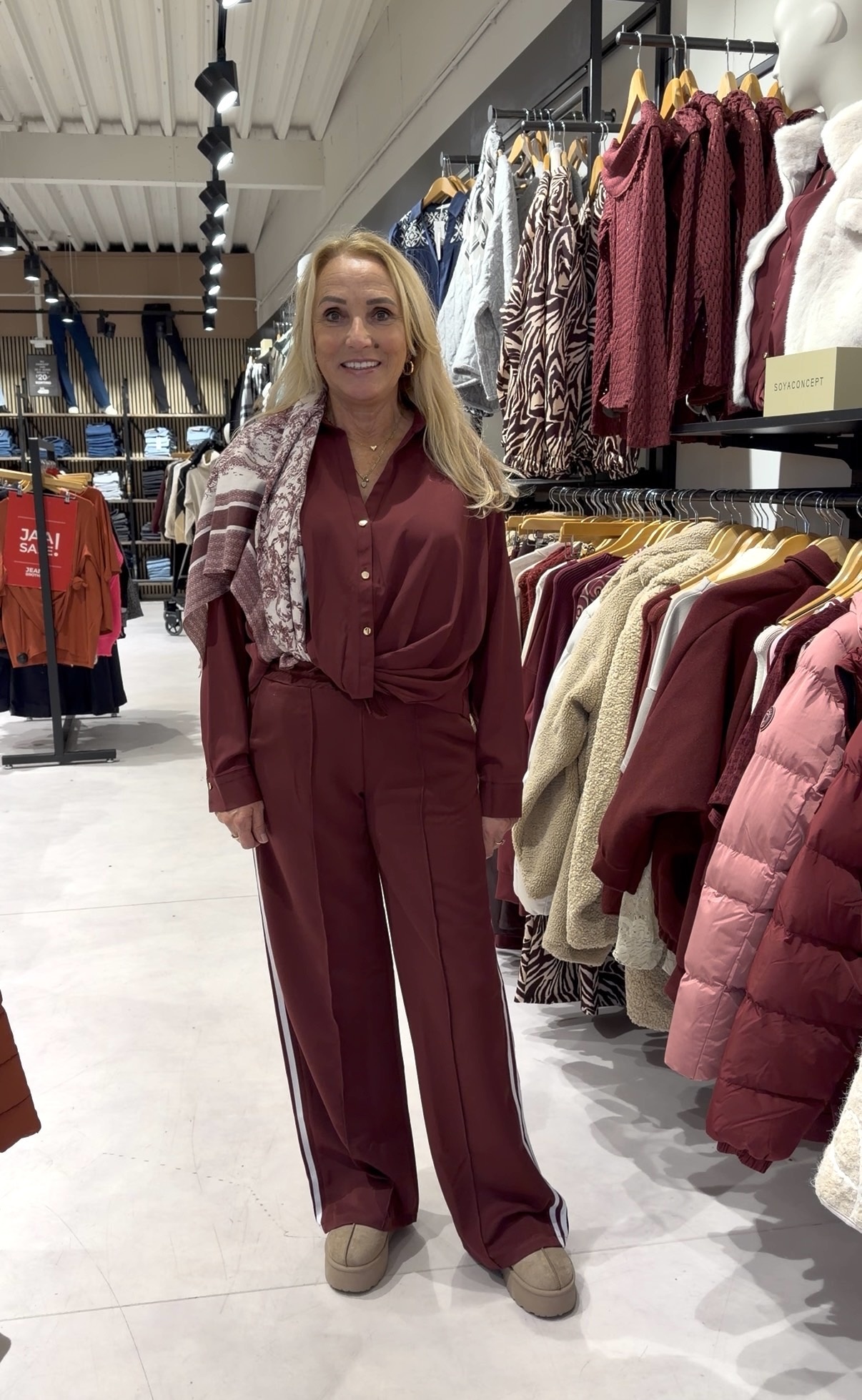 MAXIME Stripes Pants (Burgundy)