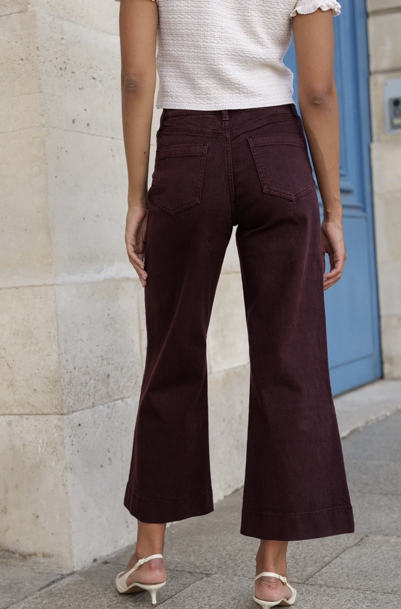 GASPARETTE Petite Jeans Wide Leg  - Bordeaux Red