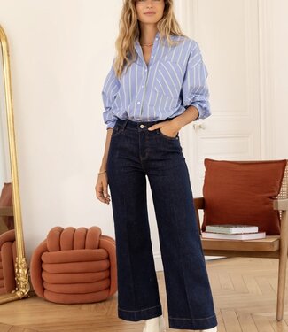 VIENNA Petite Cropped Wide - Raw Denim