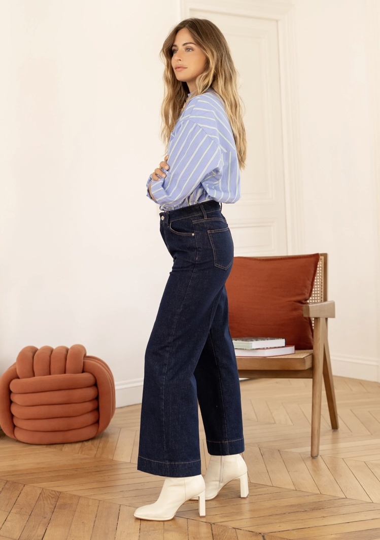 VIENNA Petite Cropped Wide - Raw Denim
