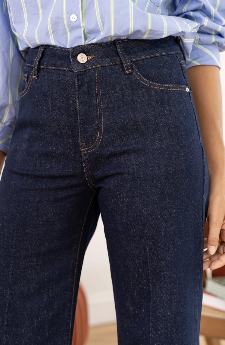 VIENNA Petite Cropped Wide - Raw Denim