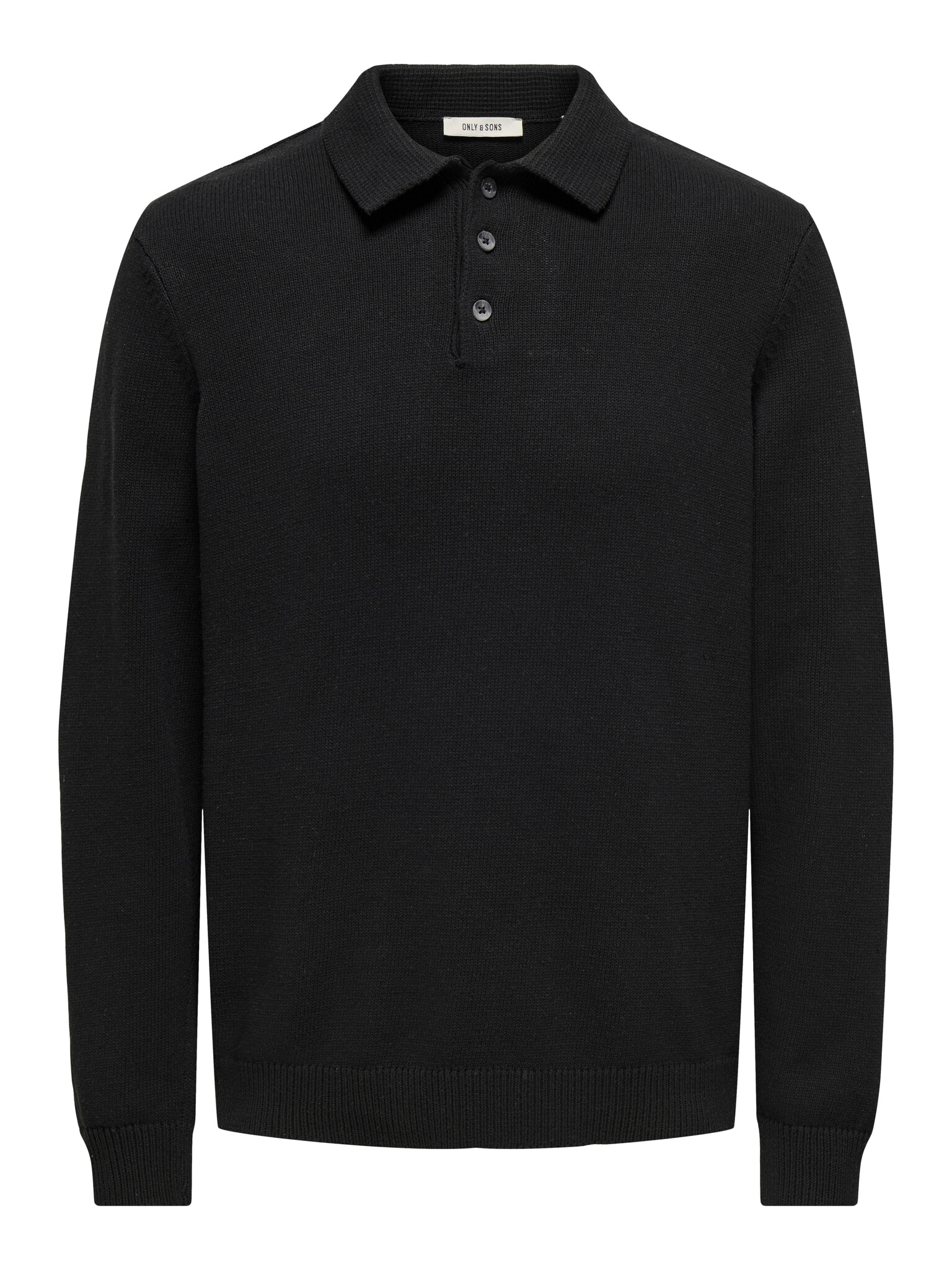 ONSHOPE RLX LS POLO KNIT BLACK