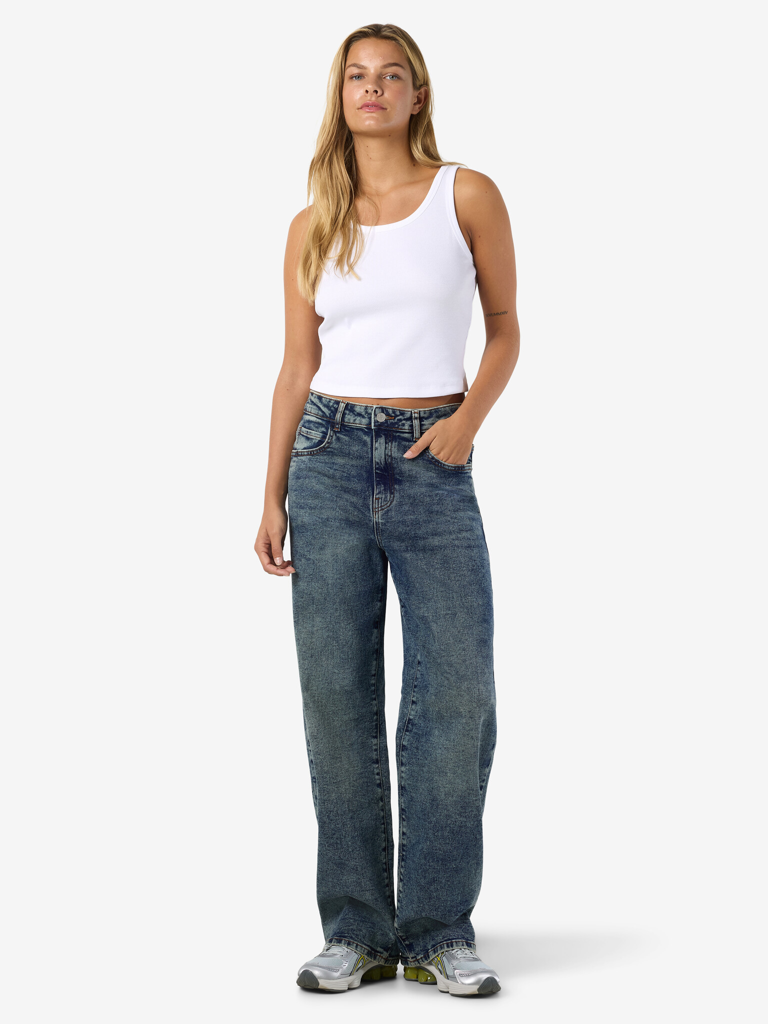 NMJOSIE  HW BAGGY JEANS (Medium Blue Denim)