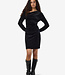 NMCAINS L/S ASSYMETRIC VELVET STONE DRESS (Black)