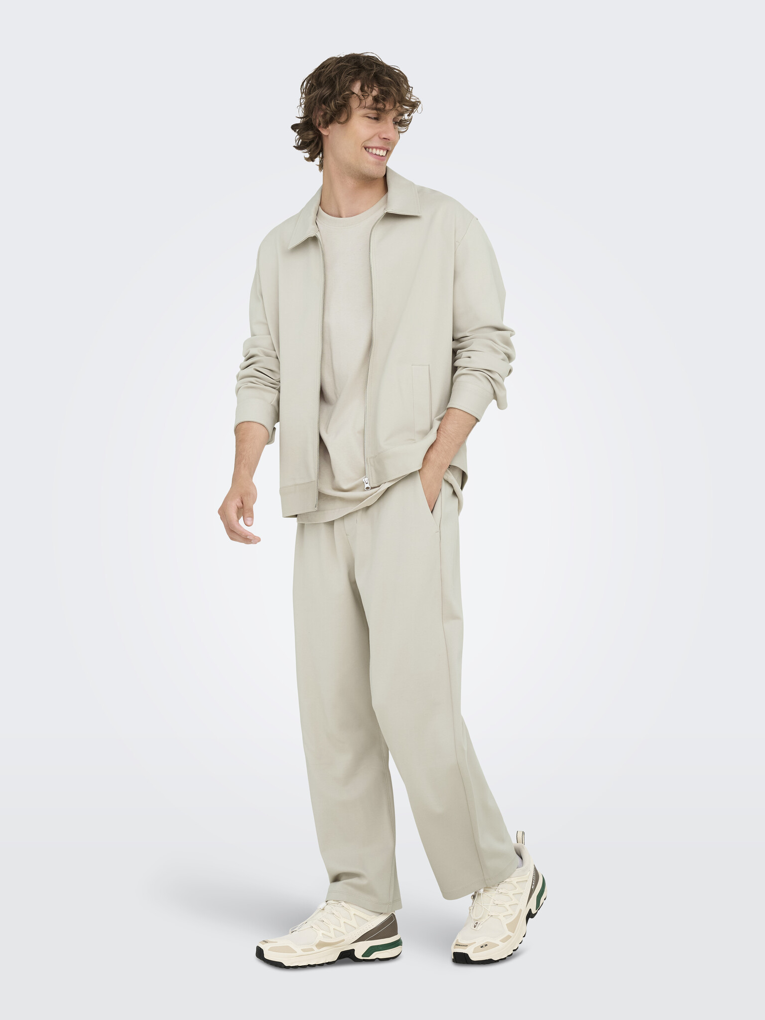 ONSJAKES 0339 REG ZIP STRETCH OVERSHIRT (silver lining)