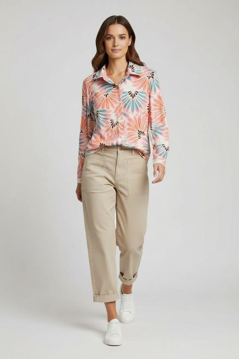 NORI BLOUSE PINK BROWN