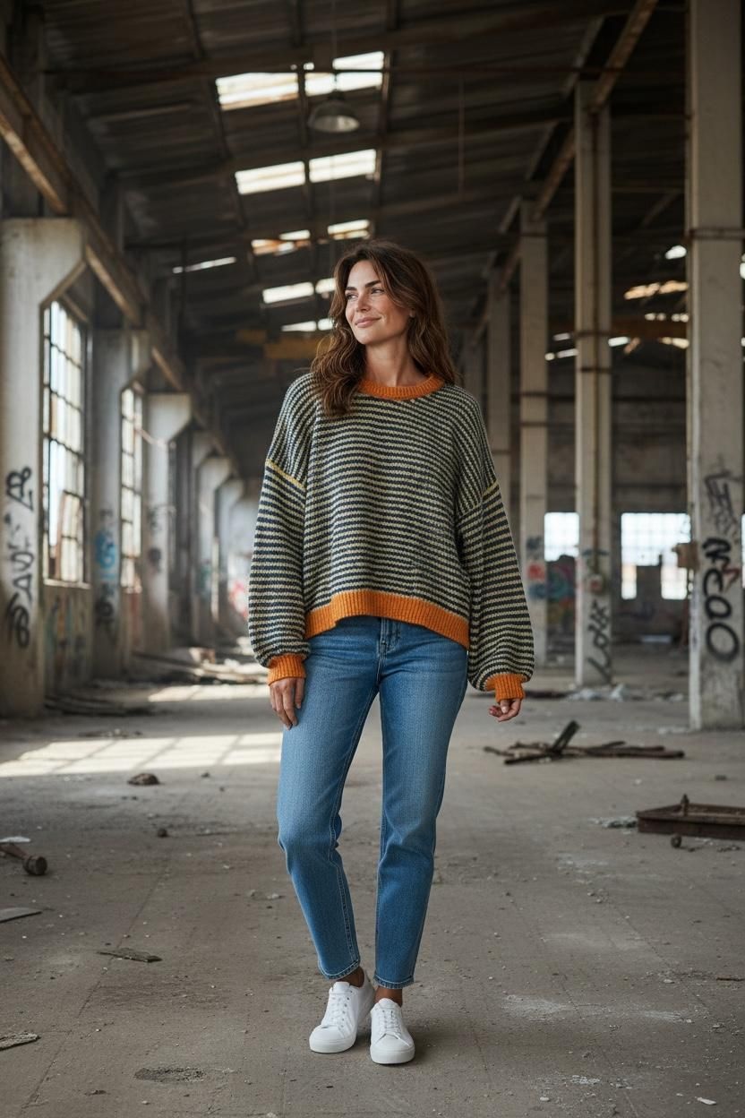 NINA PULL ORANGE BLUE