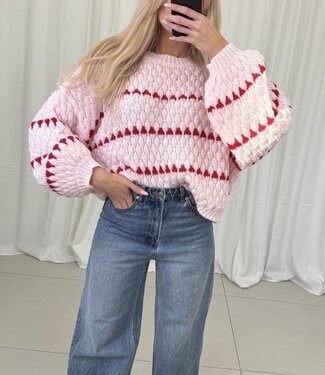 ARI 3D PULLOVER  (Pink/Red)