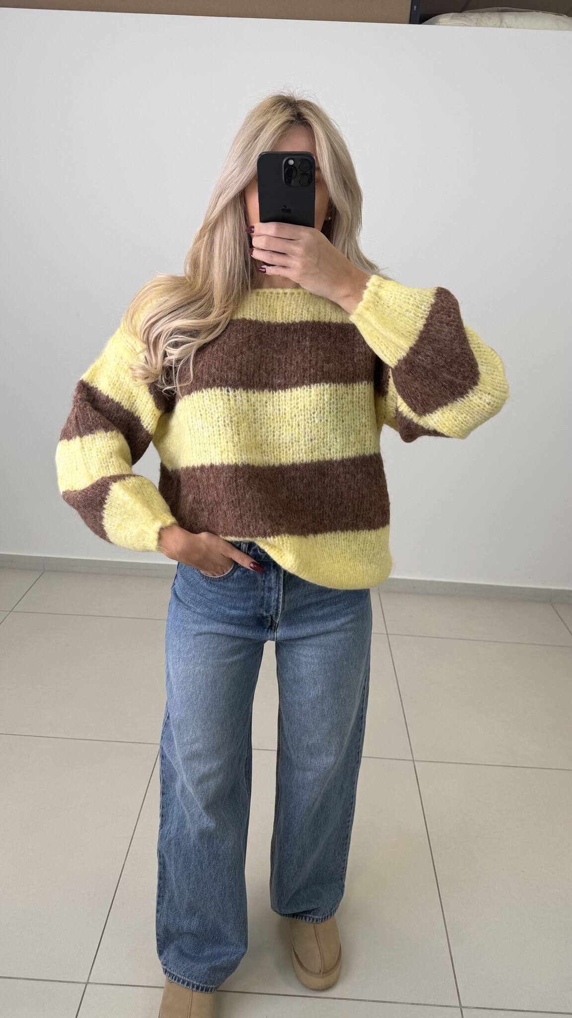 ARI STRIPES PULLOVER  (Yellow Toffee)
