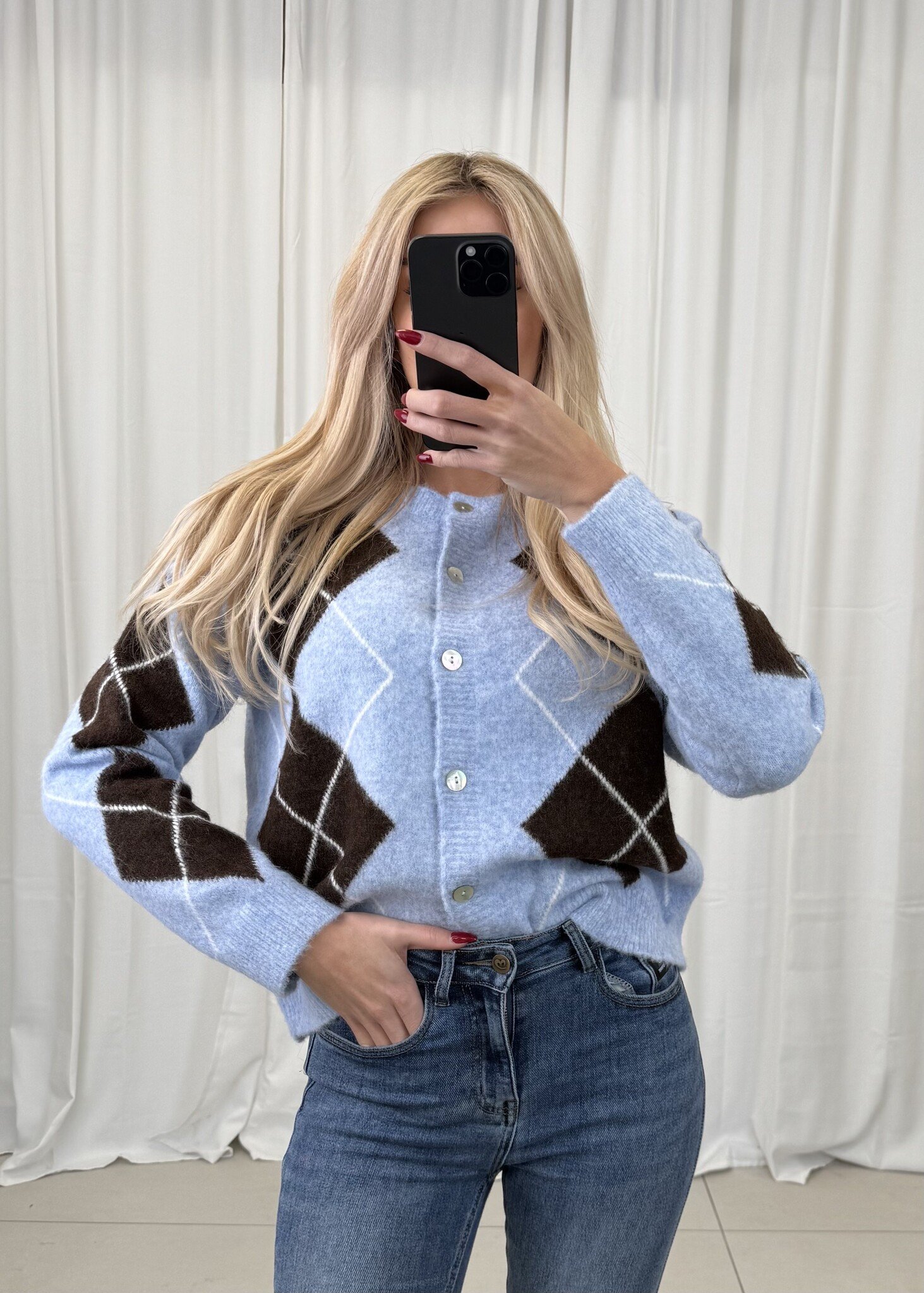 ARI CARDIGUAN (Blue/Brown)