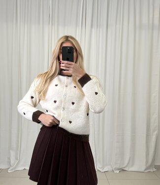 ARI HEART CARDIGUAN (Beige/Brown)